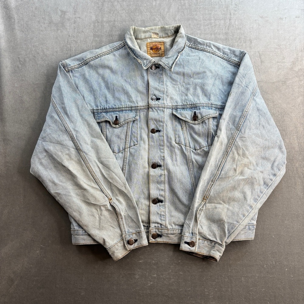 Vintage Hard Rock Cafe‎ Orlando Denim Jean Jacket Embroidered Women's XL